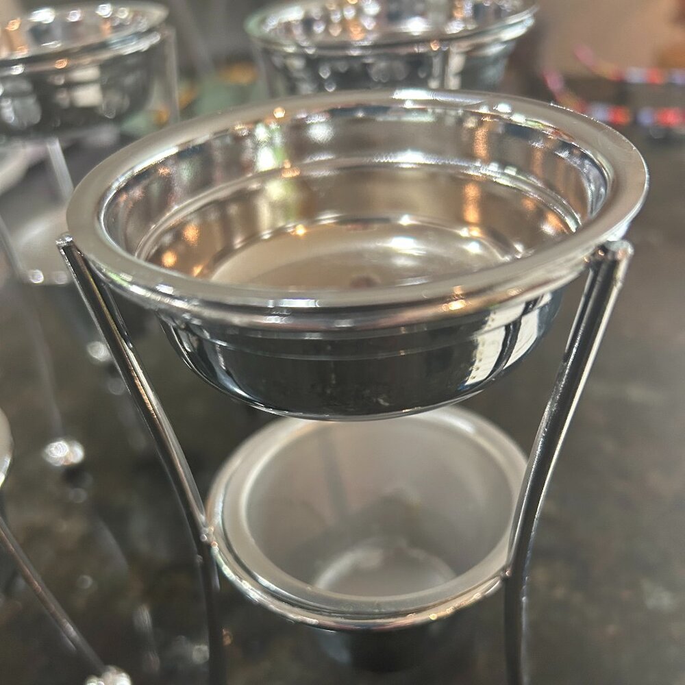 Set of 4 butter or sauce warmers with tea candles